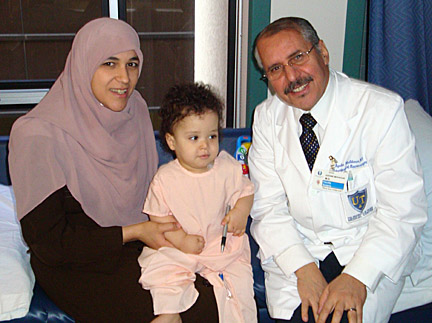 Dalila Hamdi traveled from Algeria so her son, Ayoub, could receive free surgical treatment offered by Dr. Azedine Medhkour.