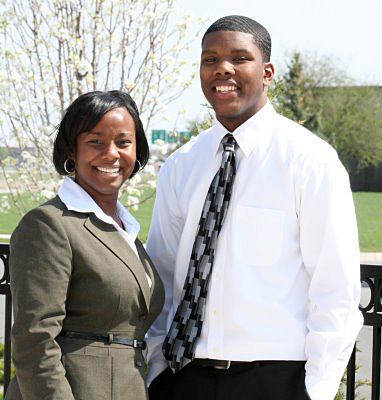 Jeremy Hampton and Shawna Woody, director of program operations for the Boys and Girls Clubs of Toledo