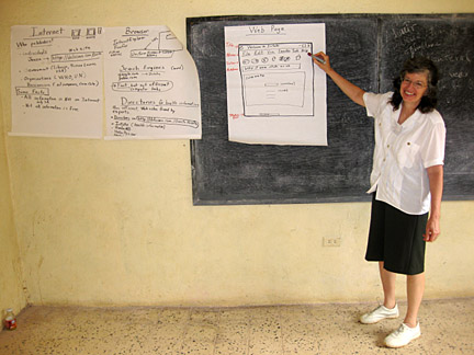 Janice Flahiff taught an Internet workshop for Ganta Nursing School faculty.