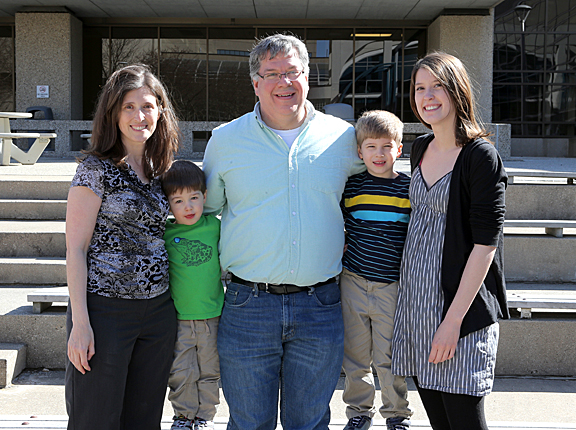 The Hill family, from left, Shauna, Theodore, Mike, Nathaniel and Jeanetta, are right at home at the University.