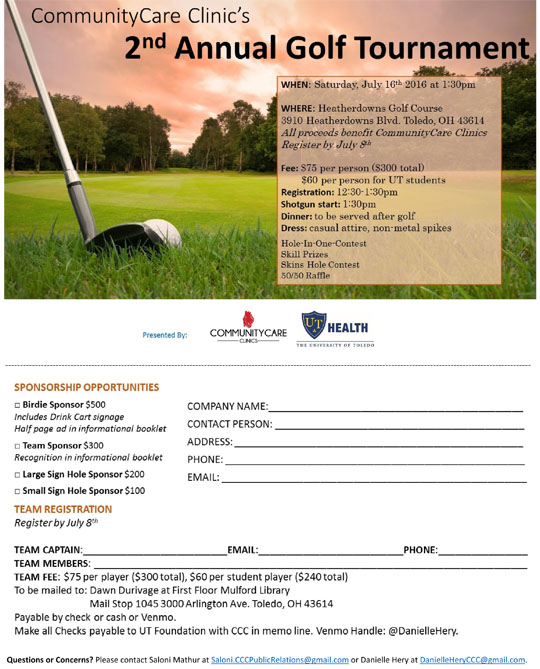 CommunityCare Clinic golf flyer