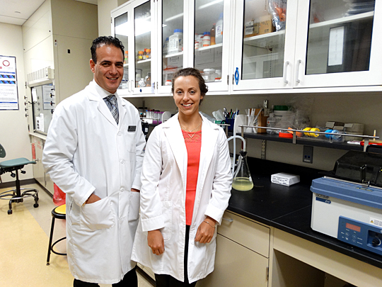Dr. Wissam AbouAlaiwi and doctoral student Hannah Saternos both received grants for their research examining how a genetic kidney disorder increases a person’s risk of cardiovascular disease and stroke.