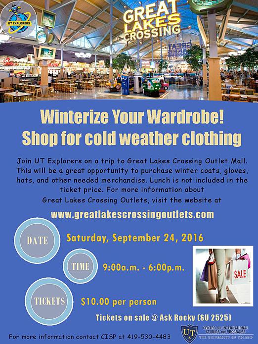 Shopping Trip to Great Lakes Crossings Flyer