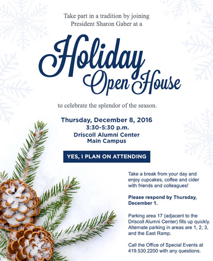 president's holiday reception invite