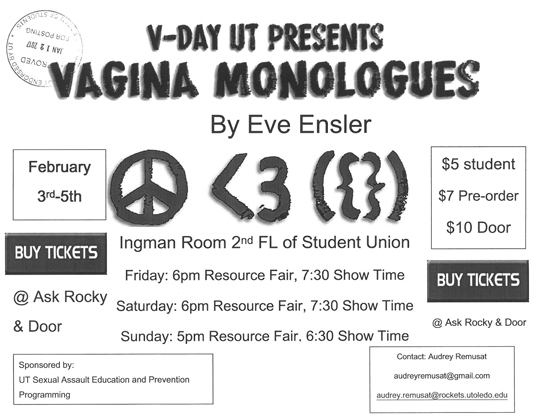 ‘the Vagina Monologues To Raise Awareness Funds This Weekend Utoledo News