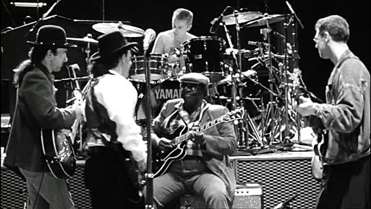 U2 and B.B. King collaborated on “When Love Comes to Town,” which was featured on the band's 1988 disc and movie titled “Rattle and Hum.”