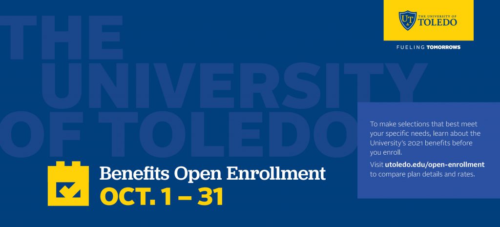 Poster with Dates for Benefits Open Enrollment Oct. 1-31