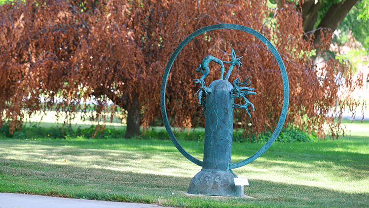 Root Dancer sculpture outside Gillham Hall