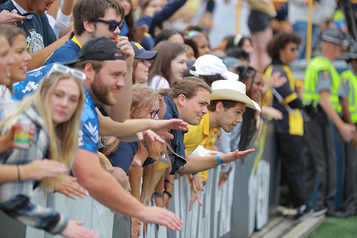 UToledo students cheer during the Rockets’ game Texas Southern at Glass Bowl Stadium. 