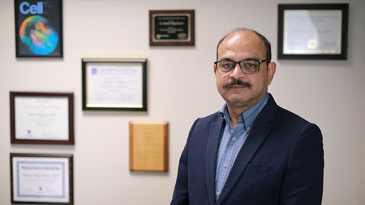 Feature photo of Dr. Matam Vijay-Kumar, a professor in the UToledo College of Medicine and Life Sciences Department of Physiology and Pharmacology.