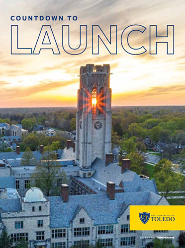 Cover of he University’s 2023 Viewbook, “Countdown to Launch"
