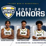 Promotional graphic announcing that all five Rocket starters received recognition from the Mid-American Conference's head coaches on Wednesday.