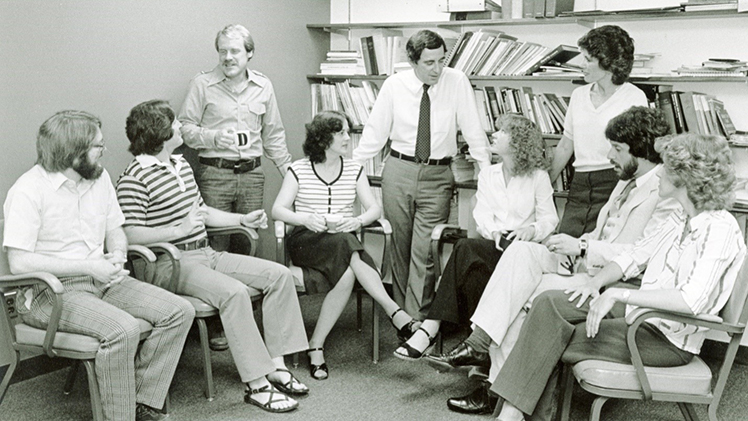 1980 photo of UToledo Counseling Center staff and interns.