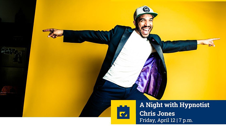 Promotional image for the “A Night with Chris Jones” on Friday, April 12, at 7 p.m. in Doermann Theatre.
