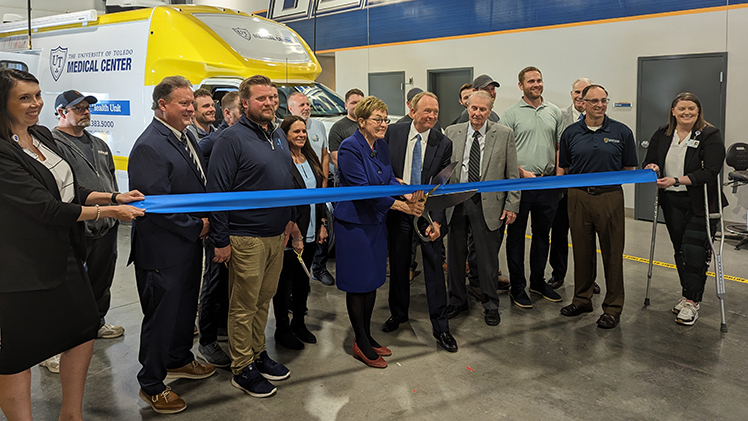 The University of Toledo Medical Center officially took delivery of a new mobile health clinic at a Friday ribbon cutting ceremony joined by U.S. Rep. Marcy Kaptur.