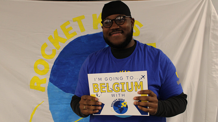 Kenyata Stevenson, who graduated with a bachelor’s degree in English with a concentration in literature on May 4, was among the first cohort of interns to travel to Brussels, Belgium.