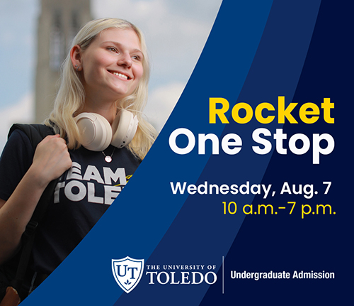 Promotional graphic for Rocket One Stop event on Wednesday, Aug. 7, from 10 a.m. to 7 p.m.