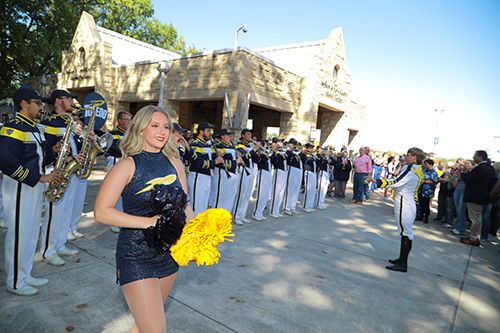 After the parade, the Alumni Association hosted a Pregame Party with cheerleaders, the Rocket Marching Band and free food and drinks from noon to 3 p.m. at William and Carol Koester Alumni Pavilion.