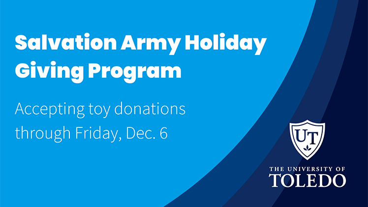 Promotional graphic announcing that Salvation Army Holiday Giving Program is accepting gifts through Dec. 6.