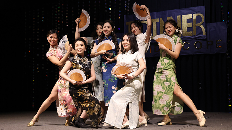 The Chinese Student and Scholar Association performs during the sold-out 47th annual International Dinner Saturday in Thompson Student Union Auditorium.