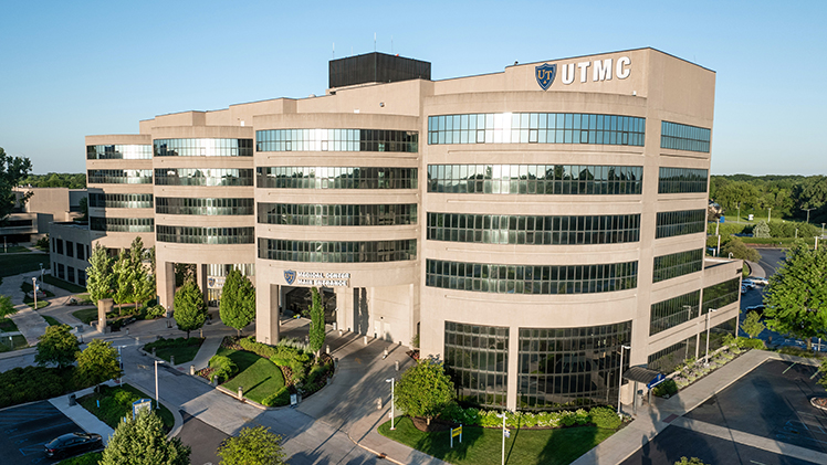 Photo of the UTMC building in the morning.