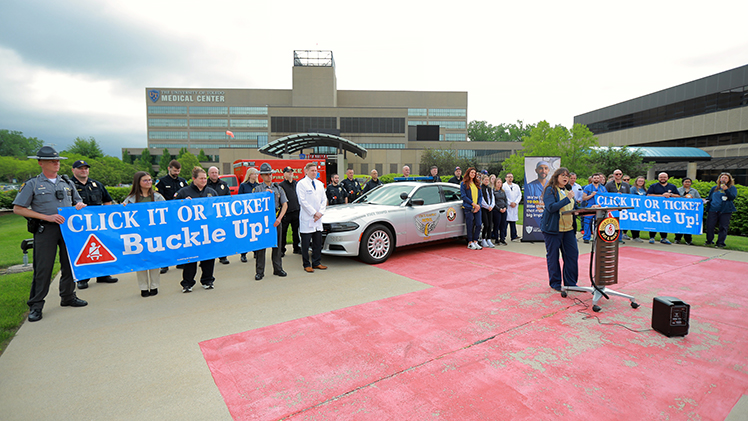 Representatives from UTMC’s trauma and emergency department teams were joined by officials from the Toledo-Lucas County Health Department and several area public safety agencies, including the UToledo Police Department, Toledo Fire and Rescue, the Lucas County Sheriff’s Office and the Ohio State Highway Patrol.