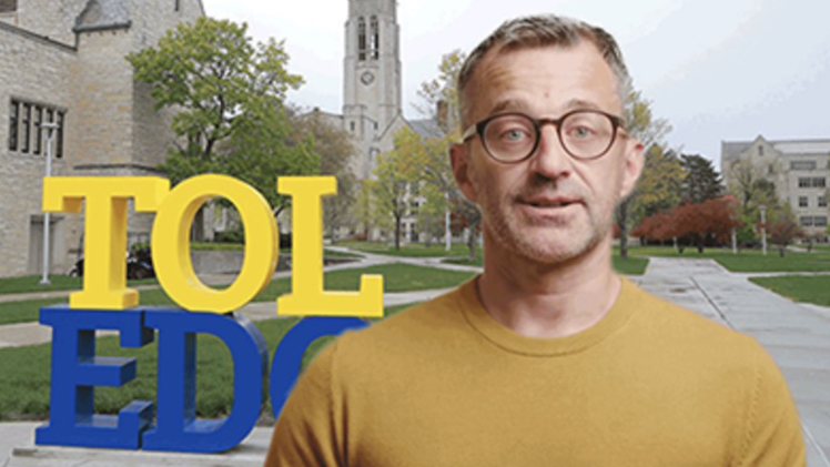 Image of Doug Reynold, the first virtual engagement officer powered by artificial intelligence at The University of Toledo Foundation.