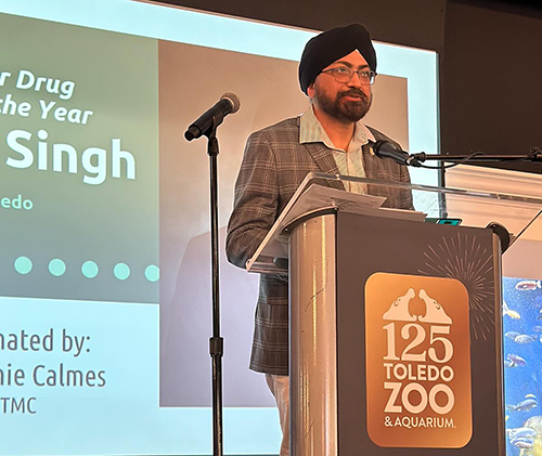 Dr. Tanvir Singh, a psychologist and addiction medicine specialist at UTMC, received the alcohol and other drug professional of the year by the Mental Health and Recovery Services Board of Lucas County during a May 1 banquet.