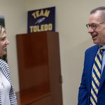 On his first day as Provost and Executive Vice President for Academic Affairs, Dr. Mitchell S. McKinney talks with Dr. Angela Paprocki, vice provost for institutional effectiveness and chief of staff for academic operations.