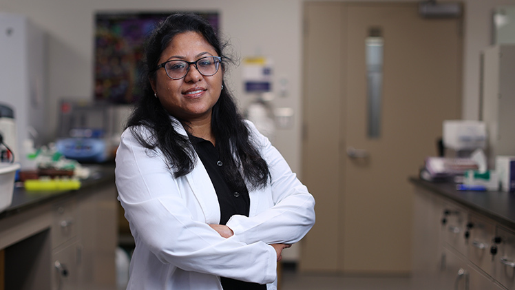 Portrait of Dr. Piu Saha, Dr. Piu Saha, an assistant professor in the College of Medicine and Life Sciences