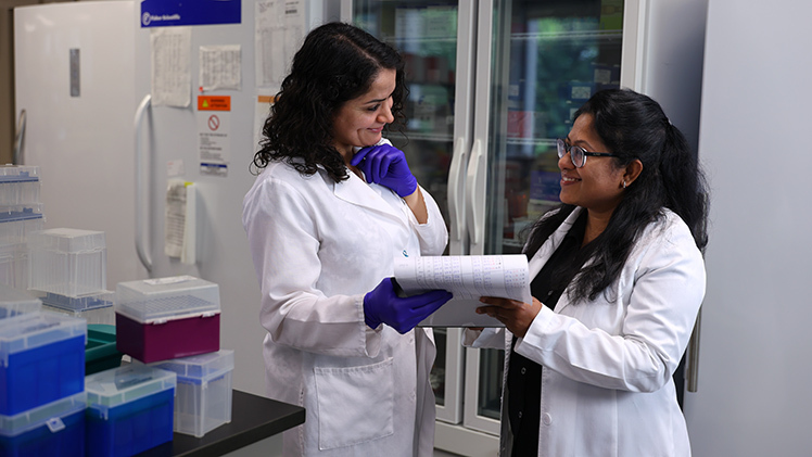 Dr. Saha and Dr. Sareh Zeydabadinejad, a research associate in the Department of Physiology and Pharmacology and co-author of the paper. 