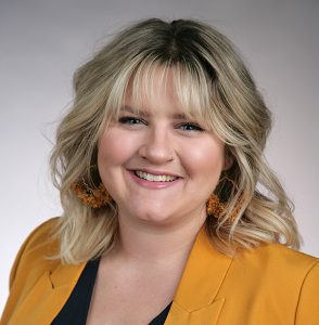 Headshot of Hailey Curry, director of Residence Life and Housing Services, received the Excellence in Higher Education Leadership Award.