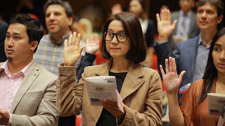 Dozens of people will become U.S. citizens during a naturalization ceremony at 11 a.m. Friday, Sept. 12, in the College of Law’s McQuade Law Auditorium.