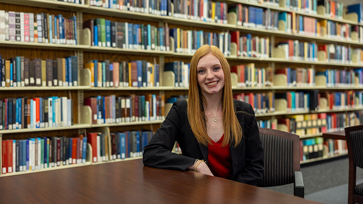 Law library portrait of Brenna Kilby, who is the 2025-26 Legal Institute of the Great Lakes Fellow.