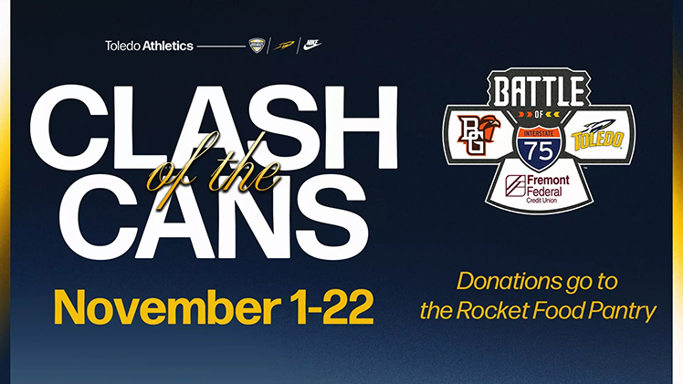 Promotional graphic for the Clash of the Cans food drive from Nov. 1-22.