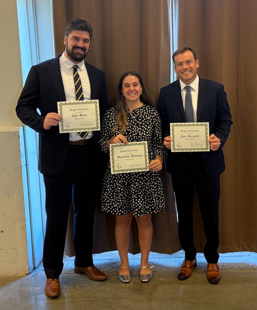 Photo of UToledo Law students, from left, Jake Riem, Madeline Herman, Jake Desotelle.