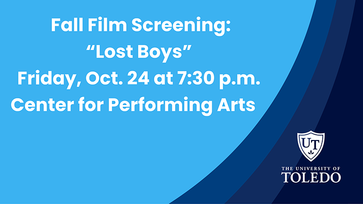 Graphic for the Fall Film Screening of "Lost Boys" on Friday, Oct. 24, at t 7:30 p.m. in the Center for Performing Arts.