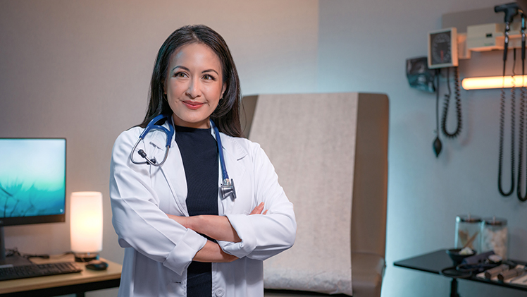 Portrait of Dr. Maria Luisa Corpuz in her office.
