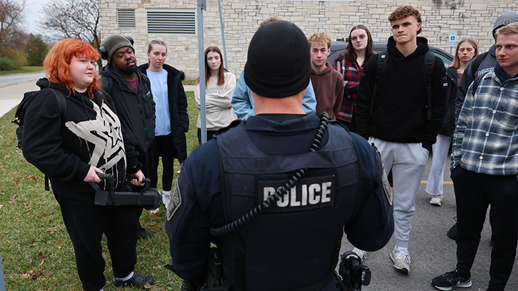 The University of Toledo’s Criminal Justice Society welcomed representatives of the Toledo Police Department's SWAT team onto Main Campus Wednesday, Nov. 19.