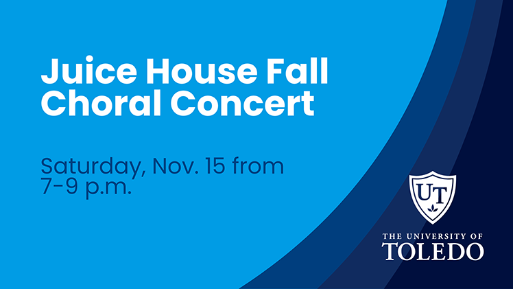 Graphic promoting the Juice House Fall Choral COncert on Sat., Nov. 15, from 7 to 9 p.m.
