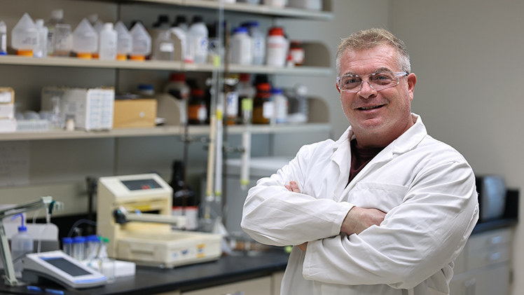 Lab portrait of Dr. Peter Andreana, a professor in the Department of Chemistry and Biochemistry.