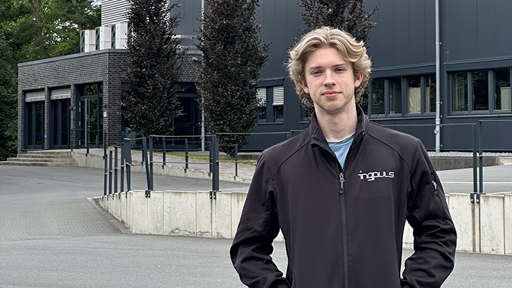 Portrait of Nico Francis-Emonds, who graduates Saturday, Dec. 13, 2025, with a bachelor of science degree in mechanical engineering and German, recently completed an internship at Ingpuls GmbH in Germany.