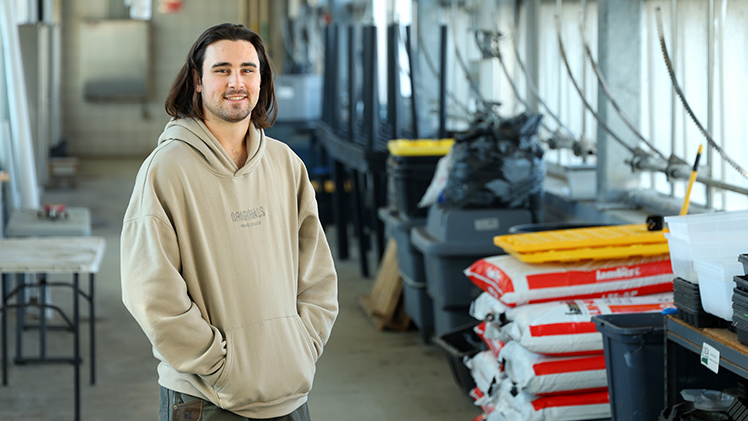 Portrait of environmental science senior Brett Polak, whose work experience in the GUTS program and on campus led him to jobs with Toledo Metroparks and the Ohio Department of Natural Resources.