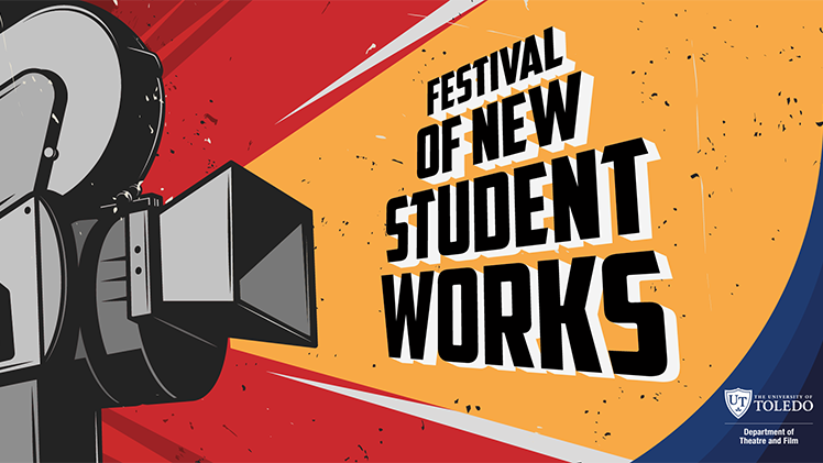 Graphic for the The Festival of New Student Works begins at 7 p.m. on Friday, Feb. 6, and Saturday, Feb. 7.