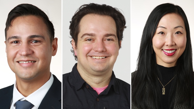 Headshots of Dr. Ayendy Bonifacio, Dr. Matt Foss and Dr. Joey Kim in a single image.
