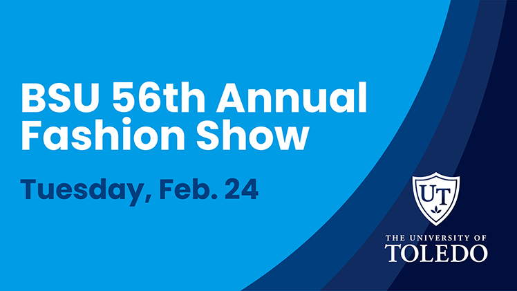 Graphic promoting the Black Student Union Fashion Show at 7 p.m. Tuesday, Feb. 24, in Thompson Student Union Auditorium.