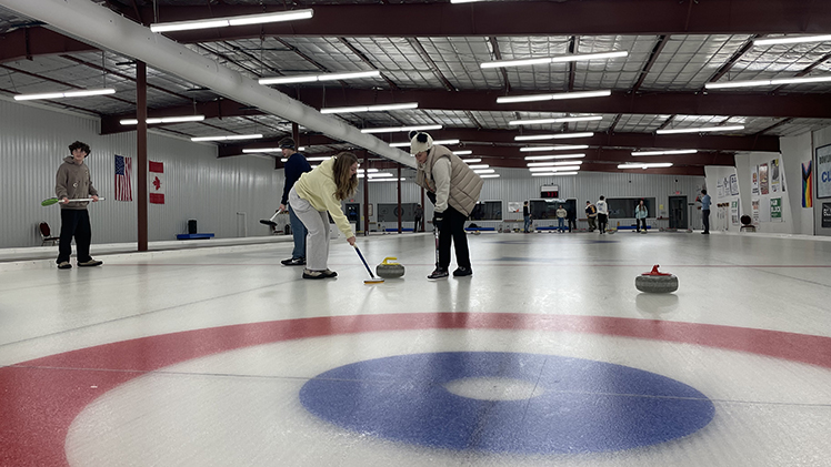 As the Winter Olympics wrapped up in Italy, members of the UToledo Honors Learning Community attempted the sport curling — many for the first time.
