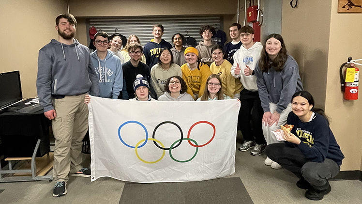 As the Winter Olympics wrapped up in Italy, members of the UToledo Honors Learning Community attempted the sport curling — many for the first time.