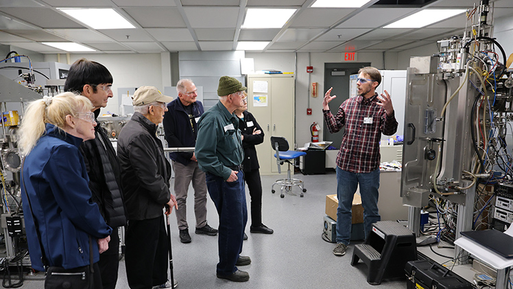 Dr. Adam Phillips, research associate professor and Wright Center for PVIC lab manager, showcased one of the state-of-the-art labs in UToledo’s Solar Center, housed in the UT Research & Technology Complex, where cutting-edge solar research takes place.