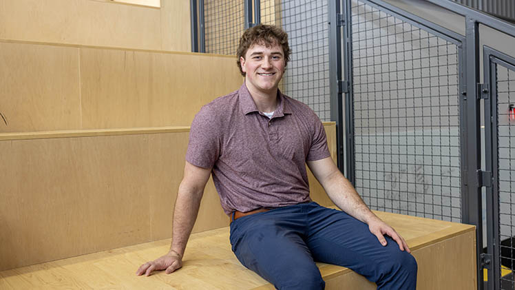 Portrait of civil engineering senior Caleb Sutherin.